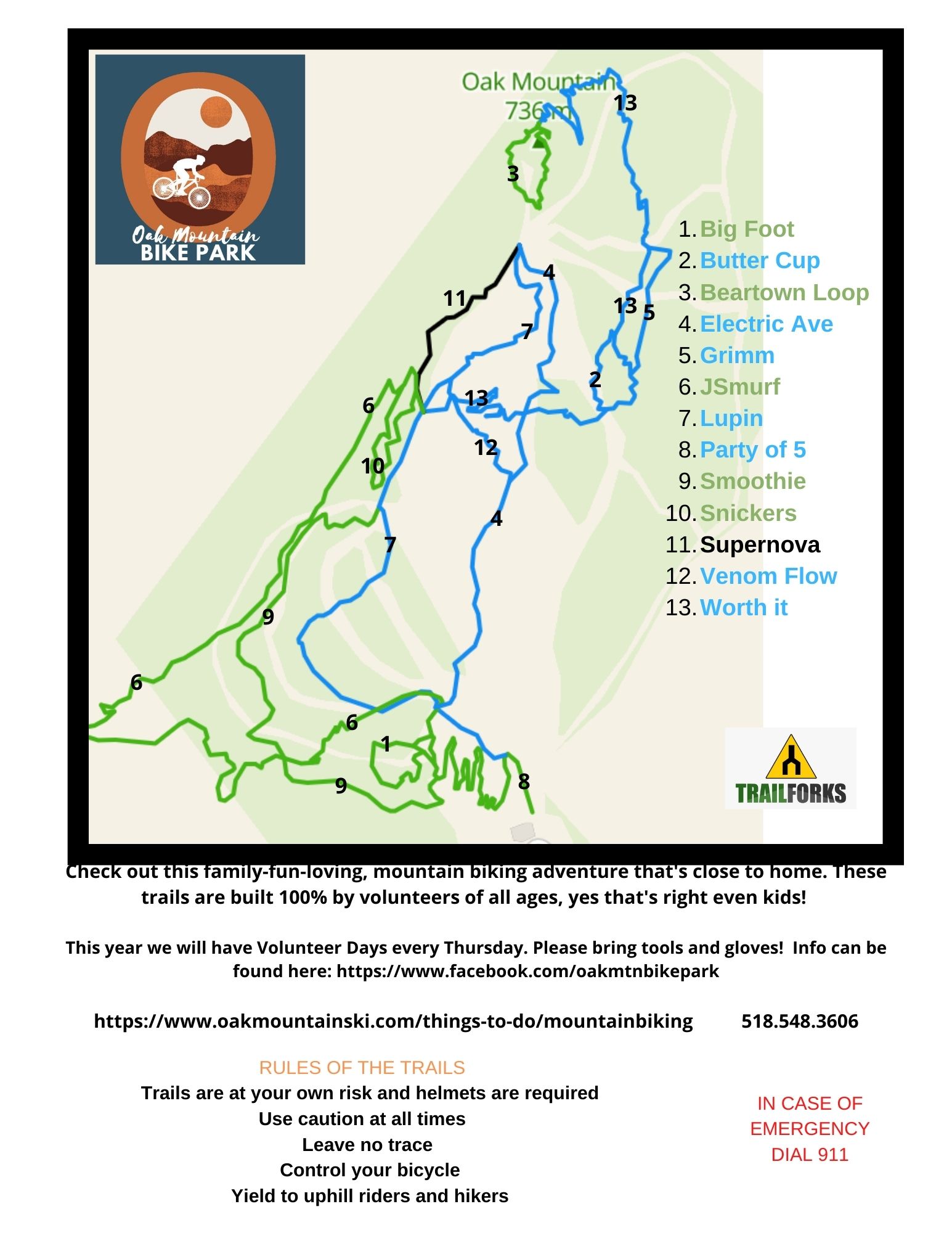 Mountain Bike Trail Map 2022